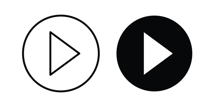 Play button icon graphic set. Vector icons