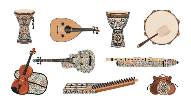 Collection of Traditional Musical Instruments for Cultural and Artistic Use
