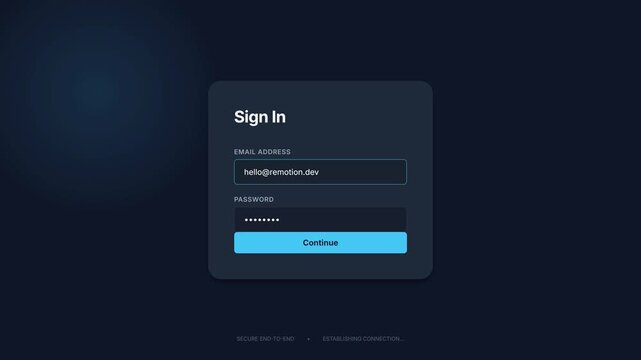 User Interface Sign In Screen with Input Fields and Submit Button.