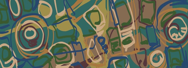 Abstract image for printing. Picture for modern interiors. The picture is painted by hand on a tablet. © neurostructure