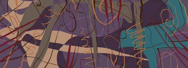 Abstract image for printing. Picture for modern interiors. The picture is painted by hand on a tablet. © neurostructure