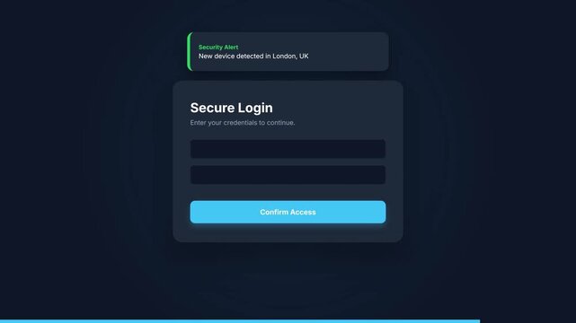 Secure login interface with username and password fields and submit button.