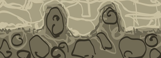 Abstract image for printing. Picture for modern interiors. The picture is painted by hand on a tablet. © neurostructure