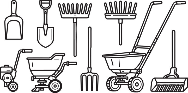 Old fashioned cooking tools and utensils set vector illustration Vector