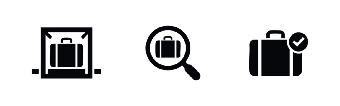 Baggage Inspection and Approval Icons for Travel Security