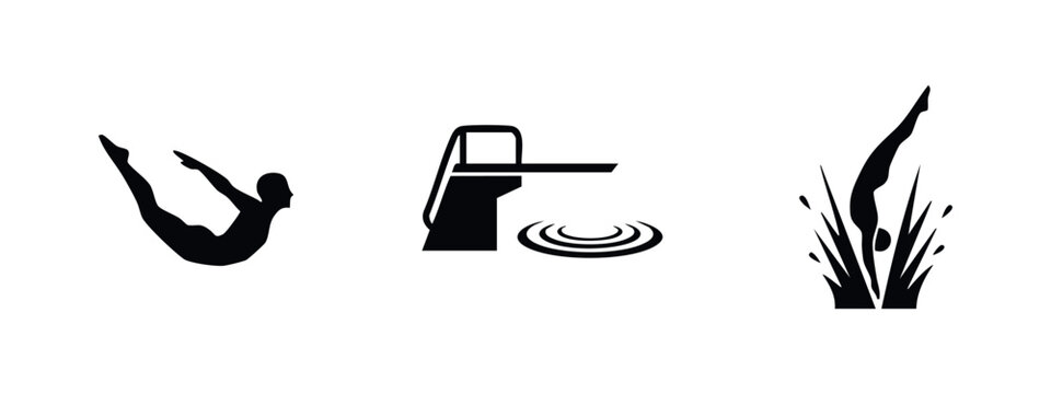 Platform Diving and Water Sport Icons