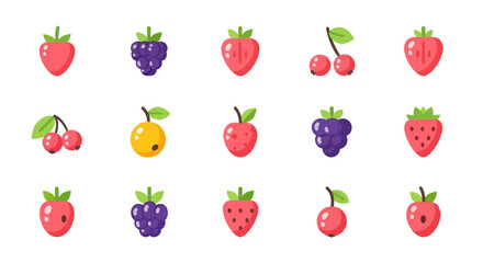 Fototapeta premium Colorful berry assortment graphic illustration