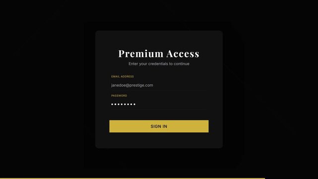 Premium Access Login Interface with Username and Password Fields.