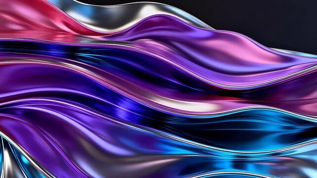 Abstract flowing metallic shapes