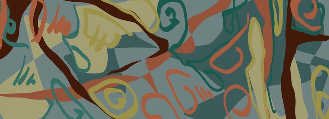Abstract image for printing. Picture for modern interiors. The picture is painted by hand on a tablet. © neurostructure