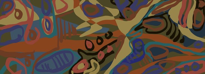 Abstract image for printing. Picture for modern interiors. The picture is painted by hand on a tablet. © neurostructure
