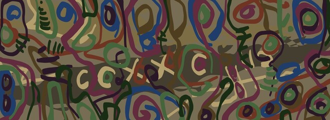 Abstract image for printing. Picture for modern interiors. The picture is painted by hand on a tablet. © neurostructure