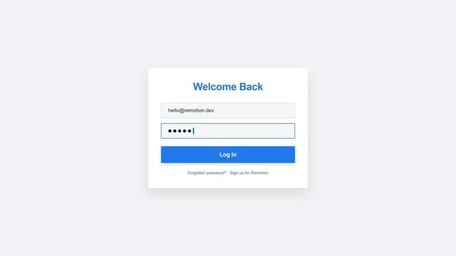 User interface login screen with email and password fields for authentication.