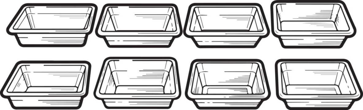 Set of flat design isometric paper sheets with lines and margins Vector