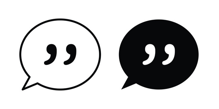 Comment quote icon graphic element for project and web designs