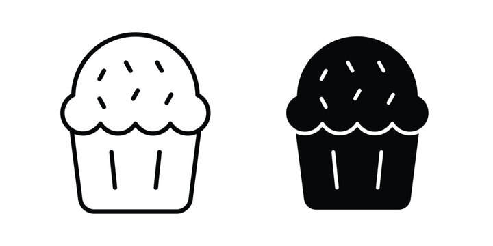 Cupcake icon graphic element for project and web designs