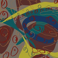 Abstract image for printing. Picture for modern interiors. The picture is painted by hand on a tablet. © neurostructure