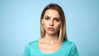 Obraz premium Confused lady looking at camera
