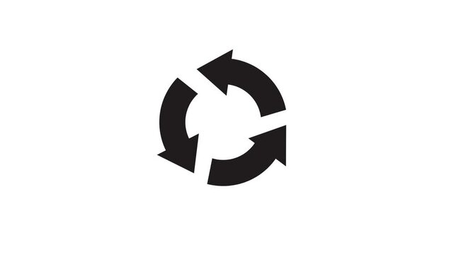 Black Refresh Reload Icon Animation 4K Video