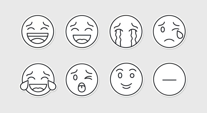 Emoji icons collection of emotions