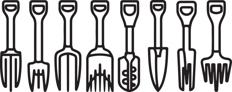 Vector icons set of musical instruments black silhouette style Vector