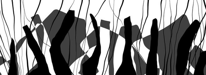 Abstract image for printing. Picture for modern interiors. The picture is painted by hand on a tablet. © neurostructure