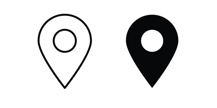 Map marker icon graphic element for project and web designs
