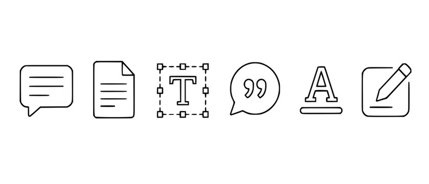 Minimalist Text Editing and UI Line Icons Set