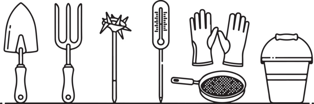 Vector illustration of ancient simple tools and objects Vector