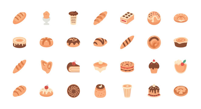 Bakery items illustration collection