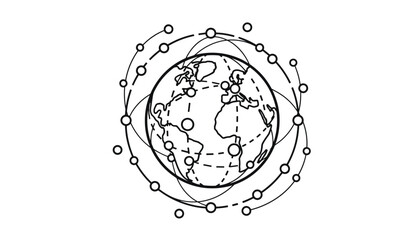 Global communication network with satellite orbits around the earth © Shumon Ahmad