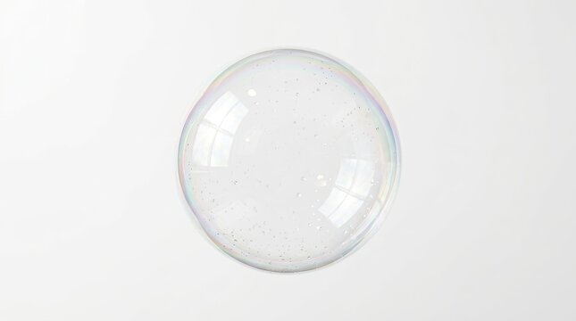 Transparent liquid drop on white background, clear gel bubble with microbubbles, cosmetic serum droplet for skincare product presentation