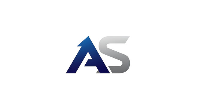 Modern AS monogram logo design with upward arrow graphic, representing growth and success
