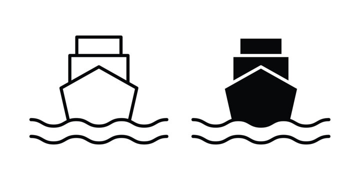 Ship icon graphic element for project and web designs