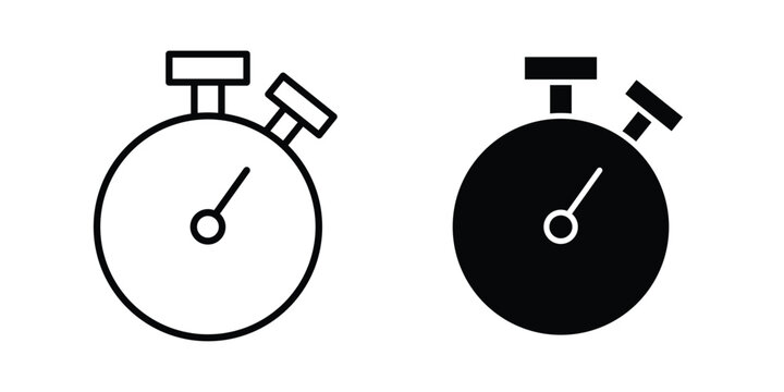 Stopwatch icon graphic element for project and web designs