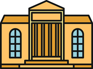 Fototapeta premium Classical style building with pillars, suggesting government, justice, and culture