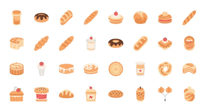 Bakery items illustration collection