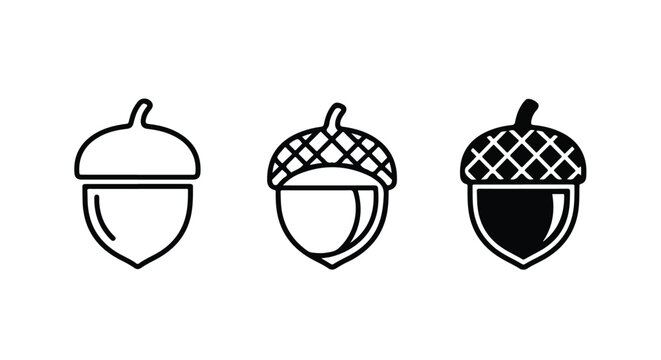 Stylized acorns with grid pattern caps