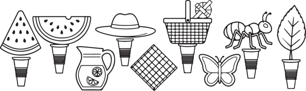 Set of vintage kitchen utensils and tools illustration vector Vector