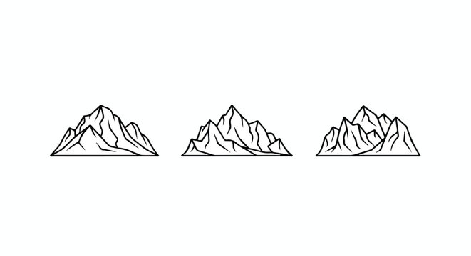 Mountain range peaks outline with stipple texture pattern