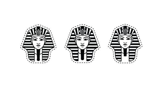 Egyptian pharaoh mask halftone pattern header