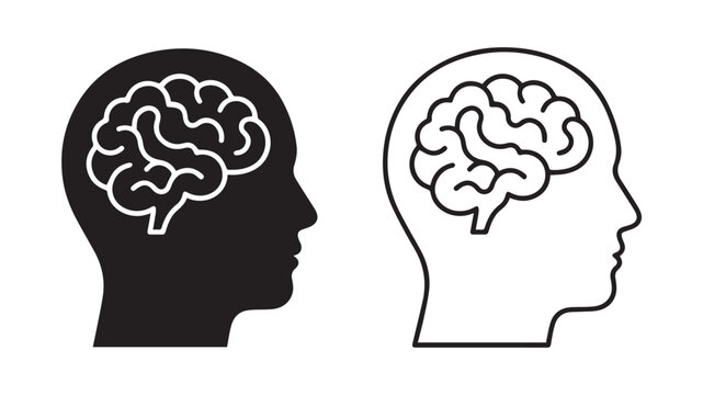 Two heads with brains