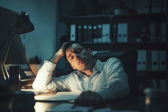 Burnout syndrome stress, unsuccessful work man tired