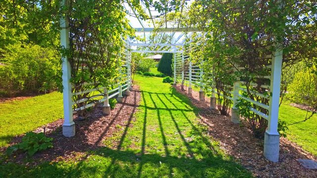 Beautiful summer landscape view of the Dubuque Arboretum and Botanical Gardens in Iowa