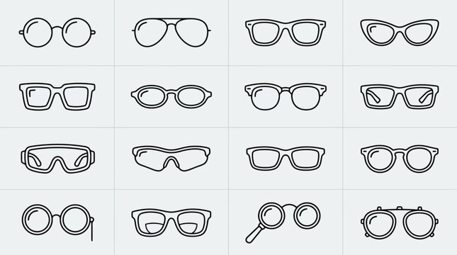 Variety of Glasses and Spectacles.