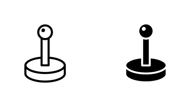 Retro Joystick Icon Set, Vintage Gaming Controller Vector Graphics, Classic Arcade Game Control Elements