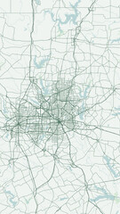 Fototapeta premium Modern minimalist vector map of Dallas, Texas, USA. High-quality scalable illustration of Dallas city grid, Trinity River, Downtown, and highway infrastructure for posters and design.