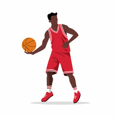 Naklejka premium Basketball Player Dribbling Ball