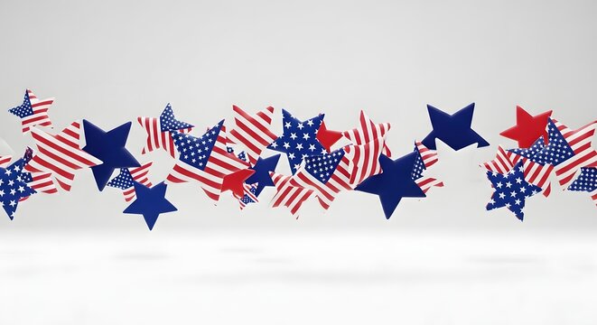 Patriotic stars with American flag pattern