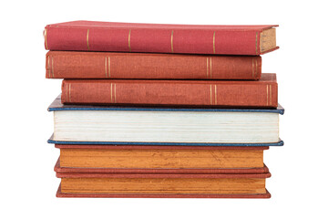 Fototapeta premium Stack of vintage books isolated on white background with clipping path